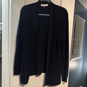 Navy Open-Front Women's Cardigan Sweater